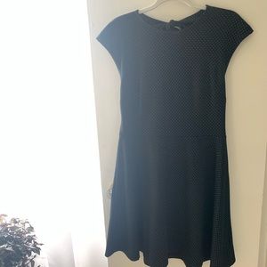 A-line open back dress polka dot